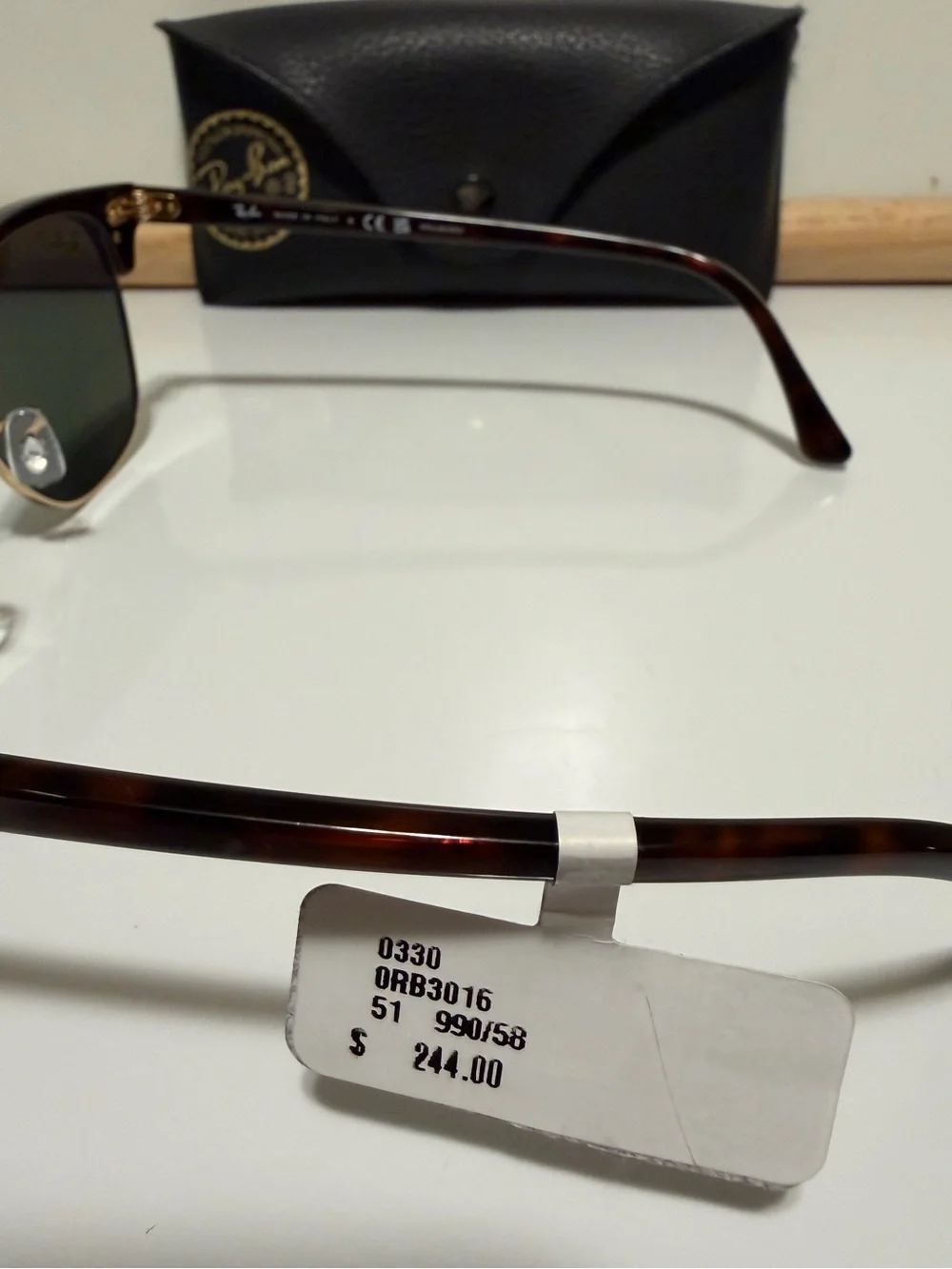 Ray-Ban Polarized Classic Clubmaster Sunglasses, 51mm NWT